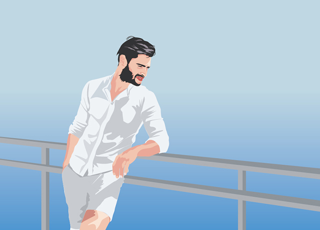 男子、海邊、休息-康興醫(yī)療器械官網(wǎng)